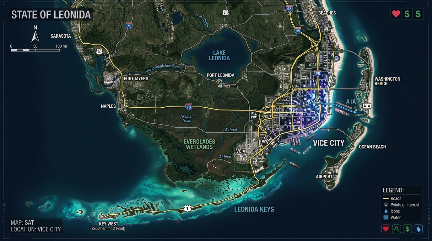 Official Map of Leonida - Vehicle Spawn Point